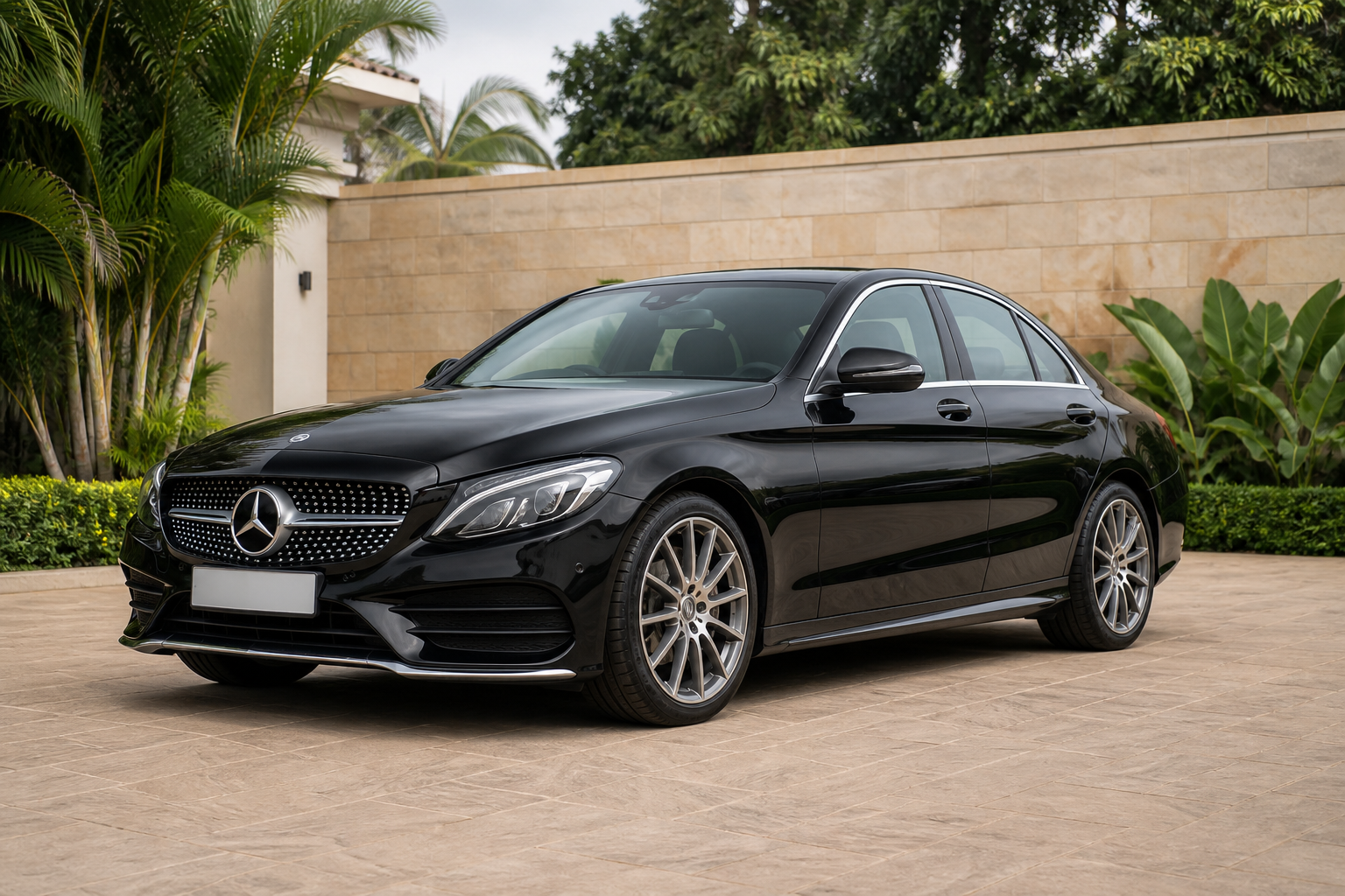 Mercedes-Benz C-Class — Front-left 3/4 concept — AI-generated concept image, not vehicle evidence