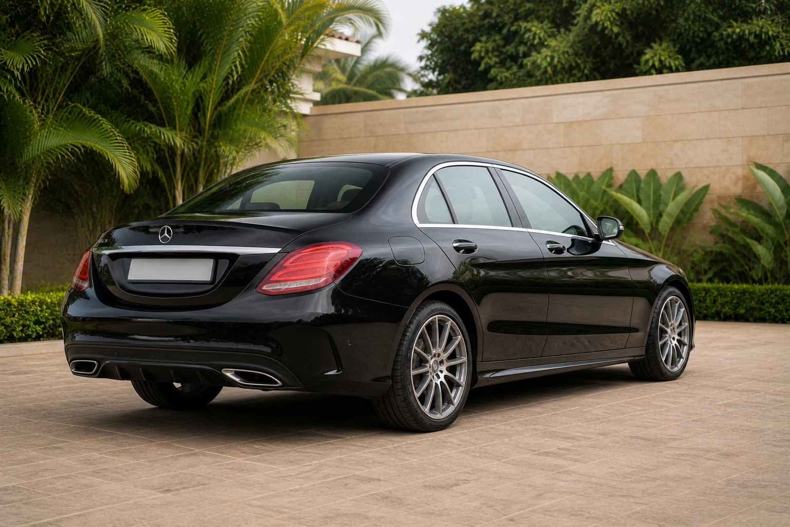 Mercedes-Benz C-Class — Rear-right 3/4 concept — AI-generated concept image, not vehicle evidence