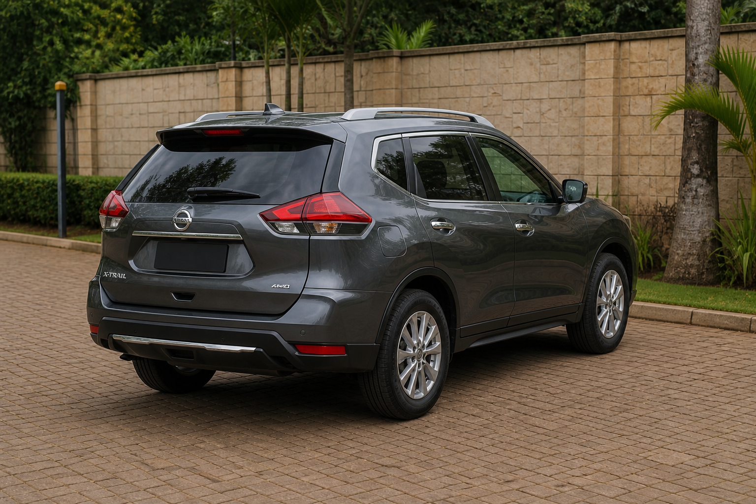 Nissan X-Trail — Rear-left 3/4 concept — AI-generated concept image, not vehicle evidence