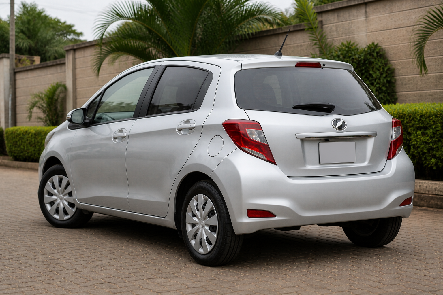 Toyota Vitz — Rear-left 3/4 concept — AI-generated concept image, not vehicle evidence
