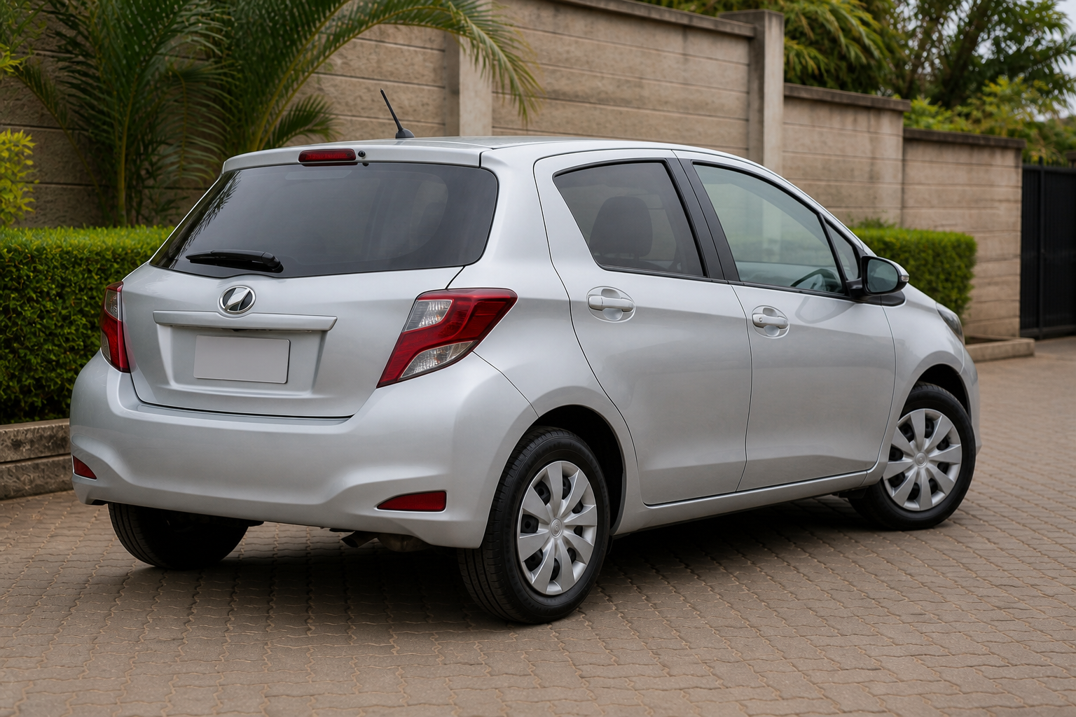 Toyota Vitz — Rear-right 3/4 concept — AI-generated concept image, not vehicle evidence